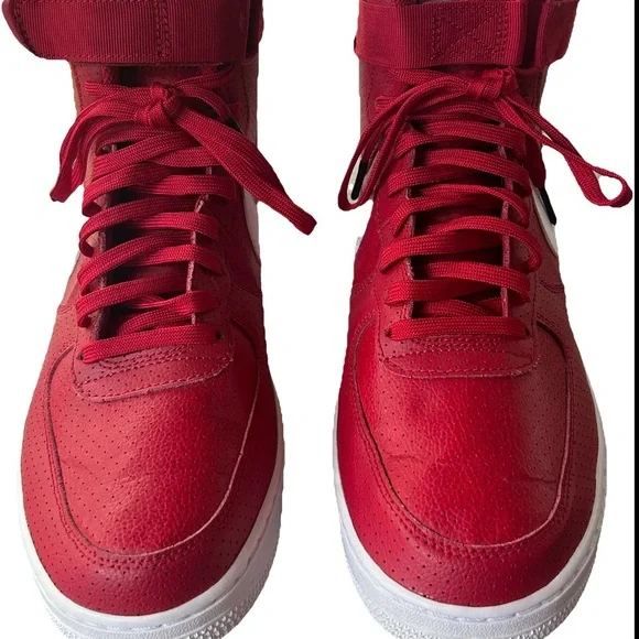 Nike Air Force 1 High Gym Red Perforated Men’s Size 12 Retro 2016 Rare - Picture 4 of 10